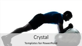  Presentation with workout - PPT layouts with man exercising workout fitness ball background and a light gray colored foreground