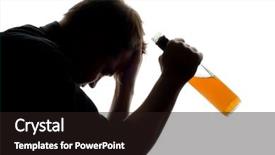  Presentation with alcohol addiction - Audience pleasing presentation consisting of man experiencing problems with alcohol backdrop and a wine colored foreground
