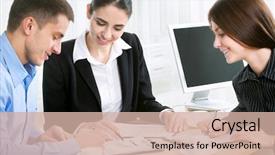  Presentation with project - PPT layouts consisting of man explaining a new project background and a soft green colored foreground