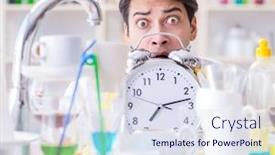  Presentation with housekeeping - Cool new PPT theme with man-failing-to-meet backdrop and a sky blue colored foreground