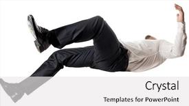  Presentation with sky diving man falling - Theme having man falling down isolated background and a white colored foreground