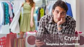  Presentation with wife - Cool new slides with man fed up with wife backdrop and a violet colored foreground