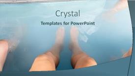  Presentation with onsen - Presentation design consisting of man-feet-soak background and a sky blue colored foreground