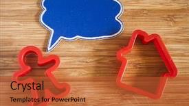  Presentation with doll - PPT theme having man figure doll with blank background and a red colored foreground