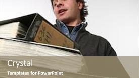  Presentation with files - Presentation design enhanced with man-files-and-some-problems background and a coral colored foreground