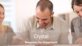  Presentation with application - Audience pleasing PPT theme consisting of man filling in application form backdrop and a coral colored foreground