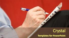  Presentation with game crossword puzzle - Amazing presentation design having man filling out crossword puzzle backdrop and a tawny brown colored foreground