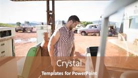  Presentation with pump - Slides consisting of man-filling-petrol-in-car background and a red colored foreground