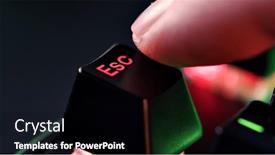  Presentation with decision - Presentation theme having man-finger-hovers-over background and a black colored foreground