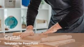  Presentation with pottery - Colorful slides enhanced with man-forming-mold-from-pottery backdrop and a coral colored foreground