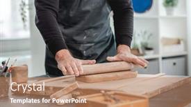  Presentation with pottery - Beautiful presentation design featuring man-forming-mold-from-pottery backdrop and a coral colored foreground