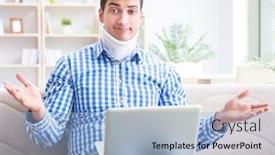  Presentation with cervical - Presentation theme consisting of man-freelancer-in-a-cervical background and a light blue colored foreground