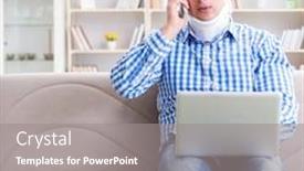  Presentation with cervical - Slides consisting of man-freelancer-in-a-cervical background and a gray colored foreground