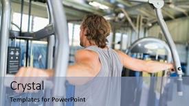  Presentation with strength - Beautiful slide deck featuring man from behind training backdrop and a light blue colored foreground