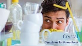  Presentation with wash - PPT theme with man-frustrated-at-having background and a sky blue colored foreground