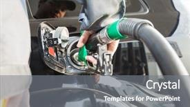  Presentation with diesel - Beautiful slide deck featuring man fuel gasoline diesel backdrop and a gray colored foreground