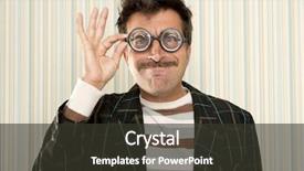  Presentation with crazy - PPT layouts having man funny gesture mustache tacky background and a dark gray colored foreground