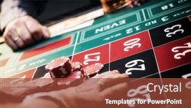  Presentation with roulette - Amazing slide set having man-gambling-at-the-roulette backdrop and a red colored foreground