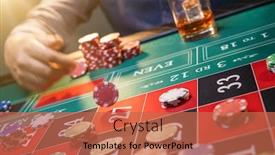  Presentation with roulette - Audience pleasing slide deck consisting of man-gambling-at-the-roulette backdrop and a coral colored foreground