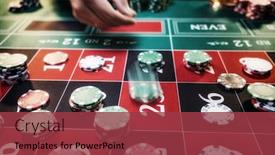  Presentation with roulette - Presentation design enhanced with man-gambling-at-the-roulette background and a red colored foreground