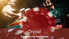  Presentation with gambling - Presentation theme enhanced with man-gambling-at-the-roulette background and a tawny brown colored foreground