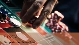  Presentation with roulette - Presentation theme enhanced with man-gambling-at-the-roulette background and a red colored foreground