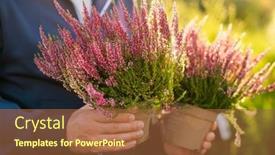  Presentation with garden - Presentation consisting of man-gardener-shopping-in-garden background and a  colored foreground