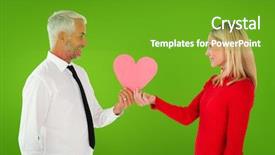  Presentation with heart - Theme featuring man getting a heart card background and a tawny brown colored foreground