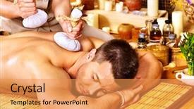  Presentation with hero man and women - Cool new presentation with man getting herbal ball massage backdrop and a  colored foreground