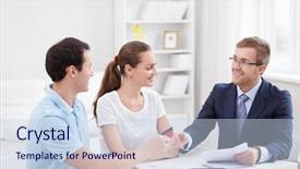  Presentation with credit card - Colorful presentation enhanced with man gives a credit card backdrop and a sky blue colored foreground