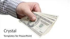  Presentation with 20 dollar bill - Amazing presentation design having young and beautiful athletic woman and man posing outdoors backdrop and a gray colored foreground