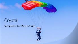  Presentation with parachute - Presentation design consisting of man-gliding-down background and a light blue colored foreground