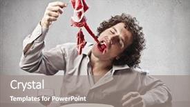  Presentation with meat - Presentation theme consisting of man-gorging-of-meat background and a gray colored foreground