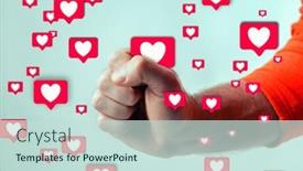  Presentation with acceptance - Beautiful slide set featuring man-grabs-with-his-hand backdrop and a  colored foreground