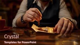  Presentation with tobacco - Presentation theme featuring man-grinds-tobacco-wooden-table background and a wine colored foreground