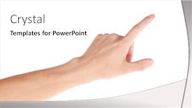  Presentation with hold hand - PPT theme with man hand hold something isolated on white background and a white colored foreground