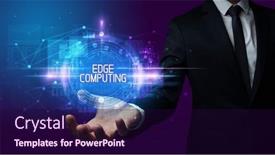  Presentation with technology - Cool new PPT layouts with man-hand-holding-digital-technology backdrop and a wine colored foreground