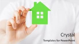  Presentation with clean house - Audience pleasing presentation theme consisting of man hand holding green backdrop and a white colored foreground