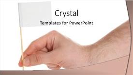  Presentation with silver fern black white flag - Slides having man hand holding white flag background and a white colored foreground