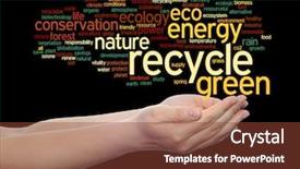  Presentation with eco friendly environment - Slide set with man hand on black background background and a tawny brown colored foreground