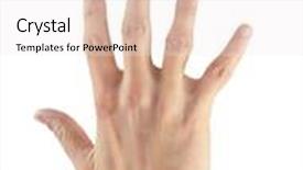  Presentation with hand palm - Amazing presentation theme having wrist anatomy - man hand palm isolated backdrop and a sky blue colored foreground