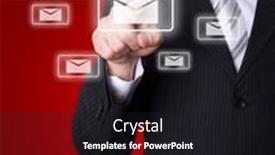  Presentation with mail - Amazing presentation having man-hand-pressing-e-mail backdrop and a wine colored foreground