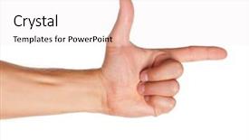  Presentation with man heart attact hand hold - Colorful presentation enhanced with man hand sign isolated backdrop and a sky blue colored foreground