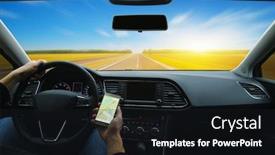  Presentation with gps - Beautiful presentation theme featuring man-hand-using-gps-navigation backdrop and a wine colored foreground