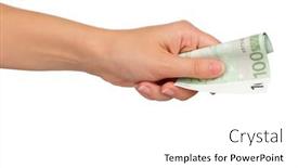  Presentation with euro - Colorful PPT layouts enhanced with man-hand-with-euro-isolated backdrop and a  colored foreground