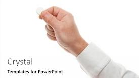  Presentation with medicament - PPT theme featuring man-hand-with-one background and a white colored foreground