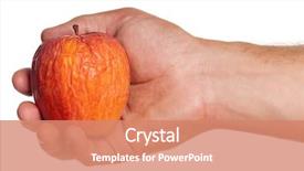  Presentation with man heart attact hand hold - PPT layouts consisting of man hand with stale apple background and a  colored foreground