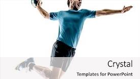  Presentation with handball - Presentation theme enhanced with man handball player isolated background and a white colored foreground