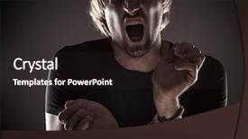  Presentation with handcuffed - PPT theme having man handcuffed hands close-up background and a wine colored foreground