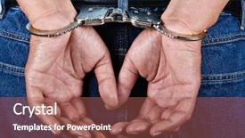  Presentation with black hands - PPT theme consisting of man handcuffed hands background and a red colored foreground